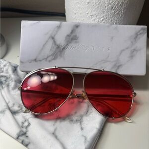 Khloe Red Aviator Sunglasses